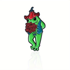 Frog Shaped Green Brooch Alloy Cartoon Pin