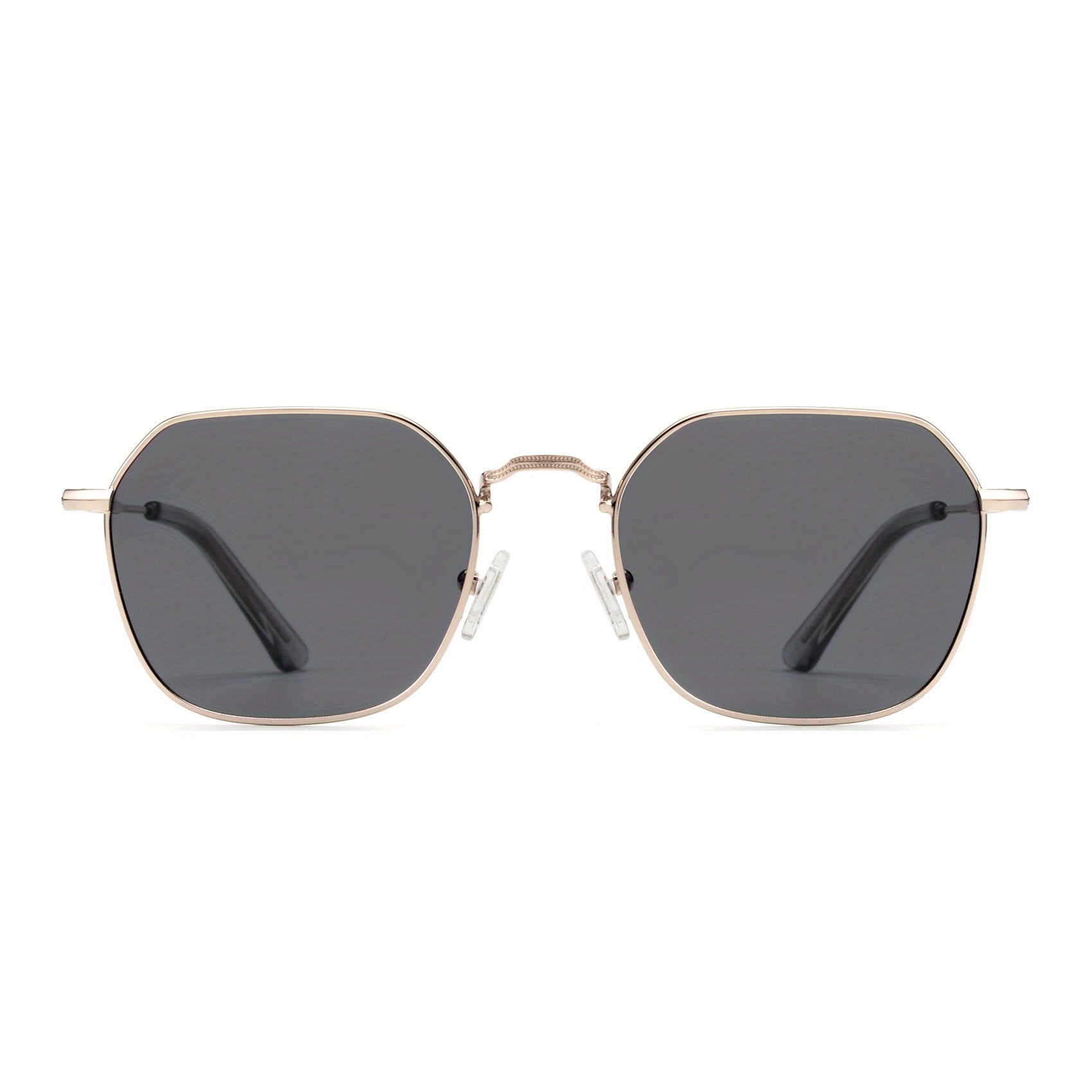 OUWEN Polarized Hexagon Square Sunglasses For Men Small Geometric Polygon