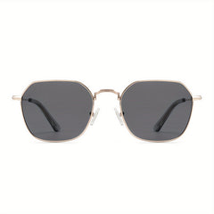 OUWEN Polarized Hexagon Square Sunglasses For Men Small Geometric Polygon