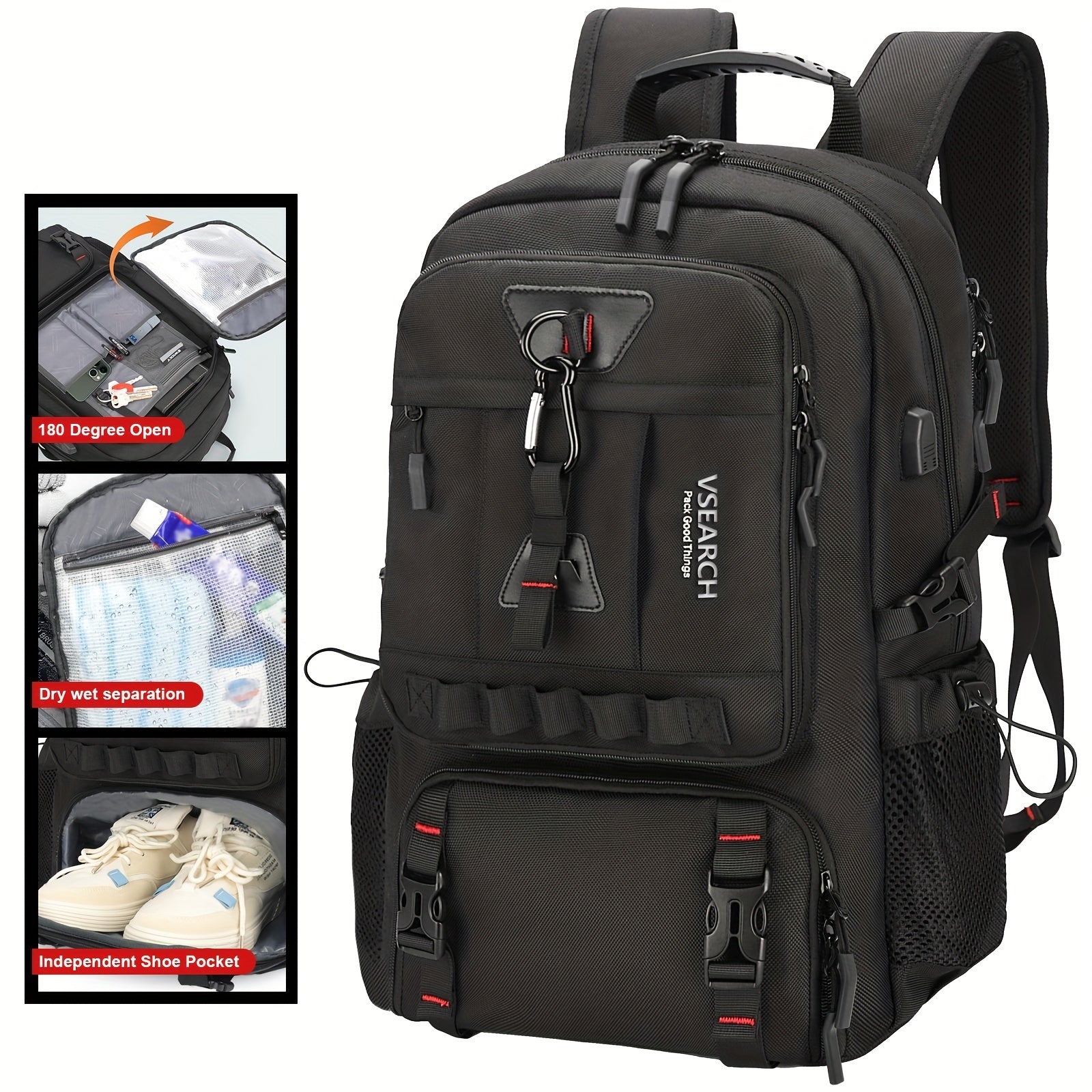 Large Travel Laptop Backpack with Shoe Compartment