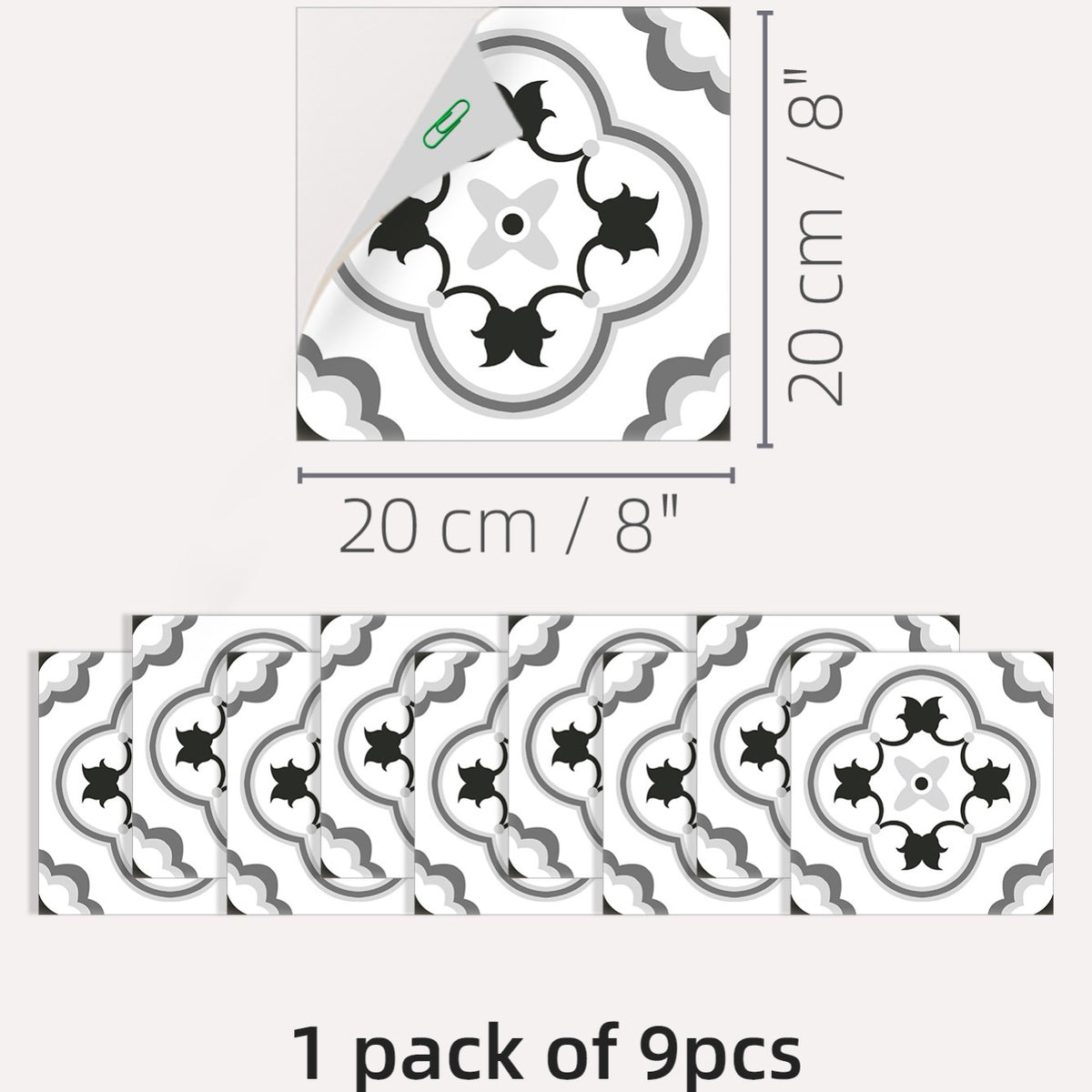9pcs Waterproof Anti Slip Tile Stickers - Transform Your Home
