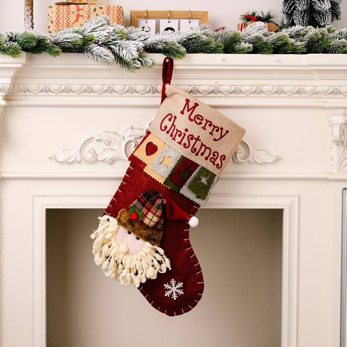 3D Old Man Christmas Stocking Hanging Ornament