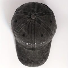 Freedom Embroidery Unisex Baseball Cap Gray Dad Hat Adjustable Sun Hats