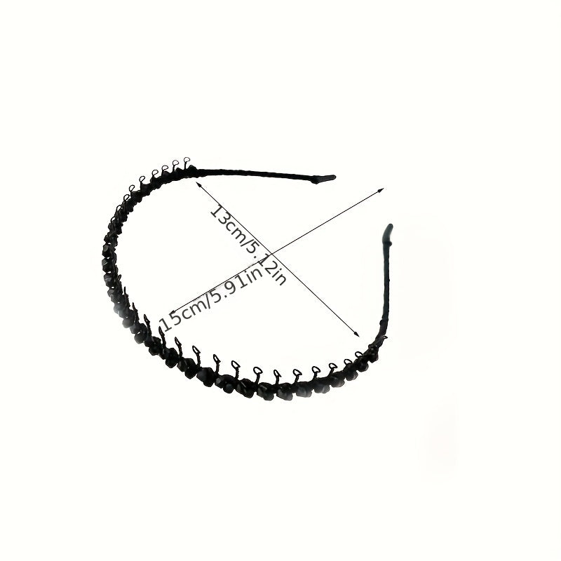Metal Tooth Headband Rhinestone Beaded Hair Band Retro Style Head Hoop