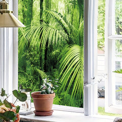Forest Leaf Privacy Window Film for Home Decor