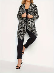  Ditsy Print Long Sleeve Open Front Cardigan