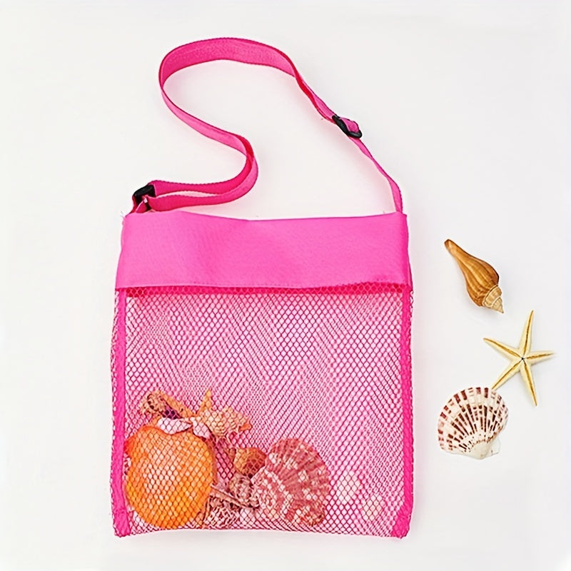 Colorful Mesh Beach Bag Seashell Toys Storage Organizer