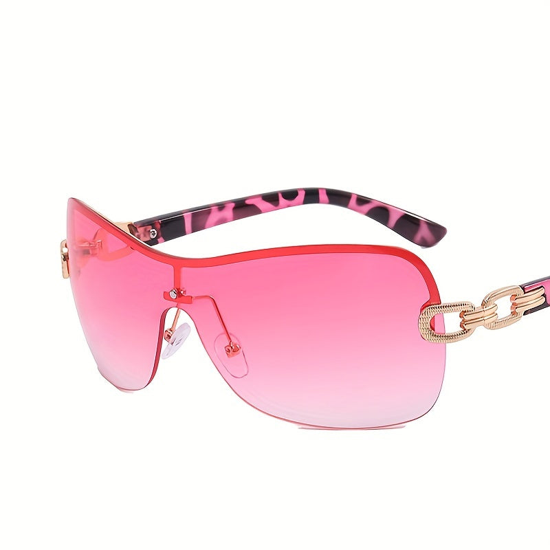 Y2K Semi Rimless Sunglasses Gradient Lens UV400