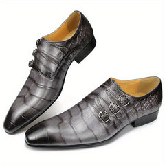 Men's Triple Monk Strap Slip On Loafers