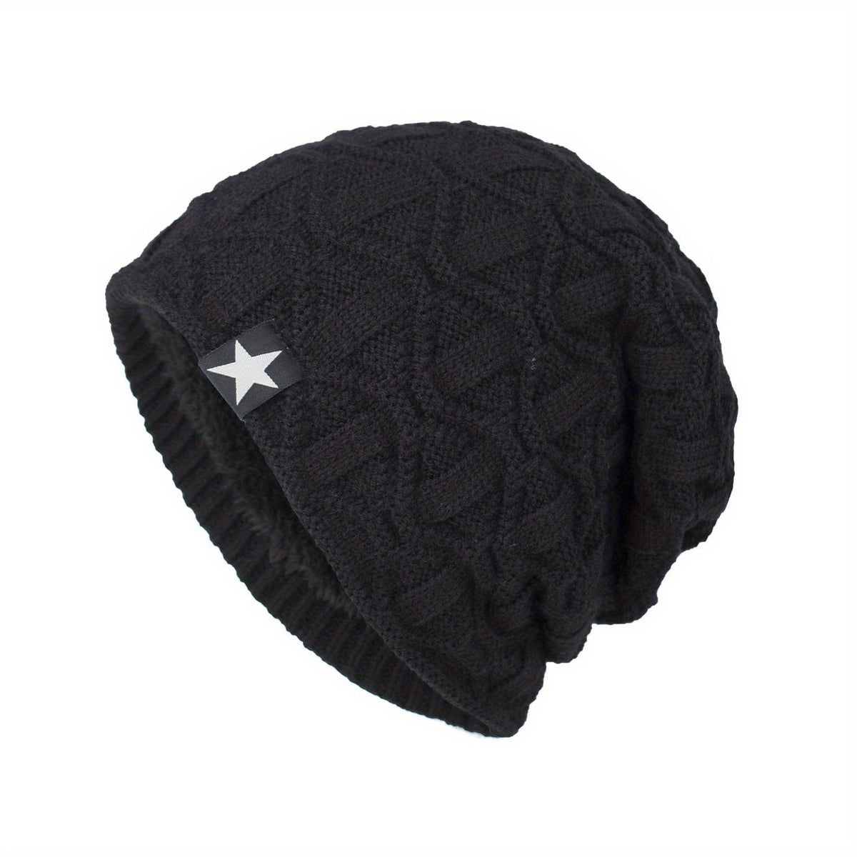 Men's Winter Thickened Solid Knitted Woolen Hat