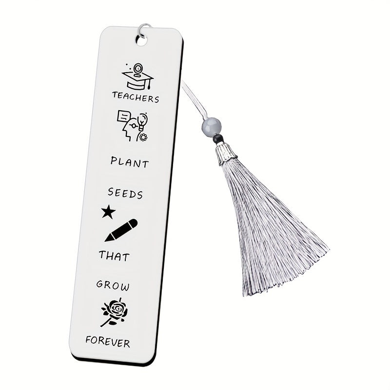 Personalized Stainless Steel Tassel Pendant Bookmark