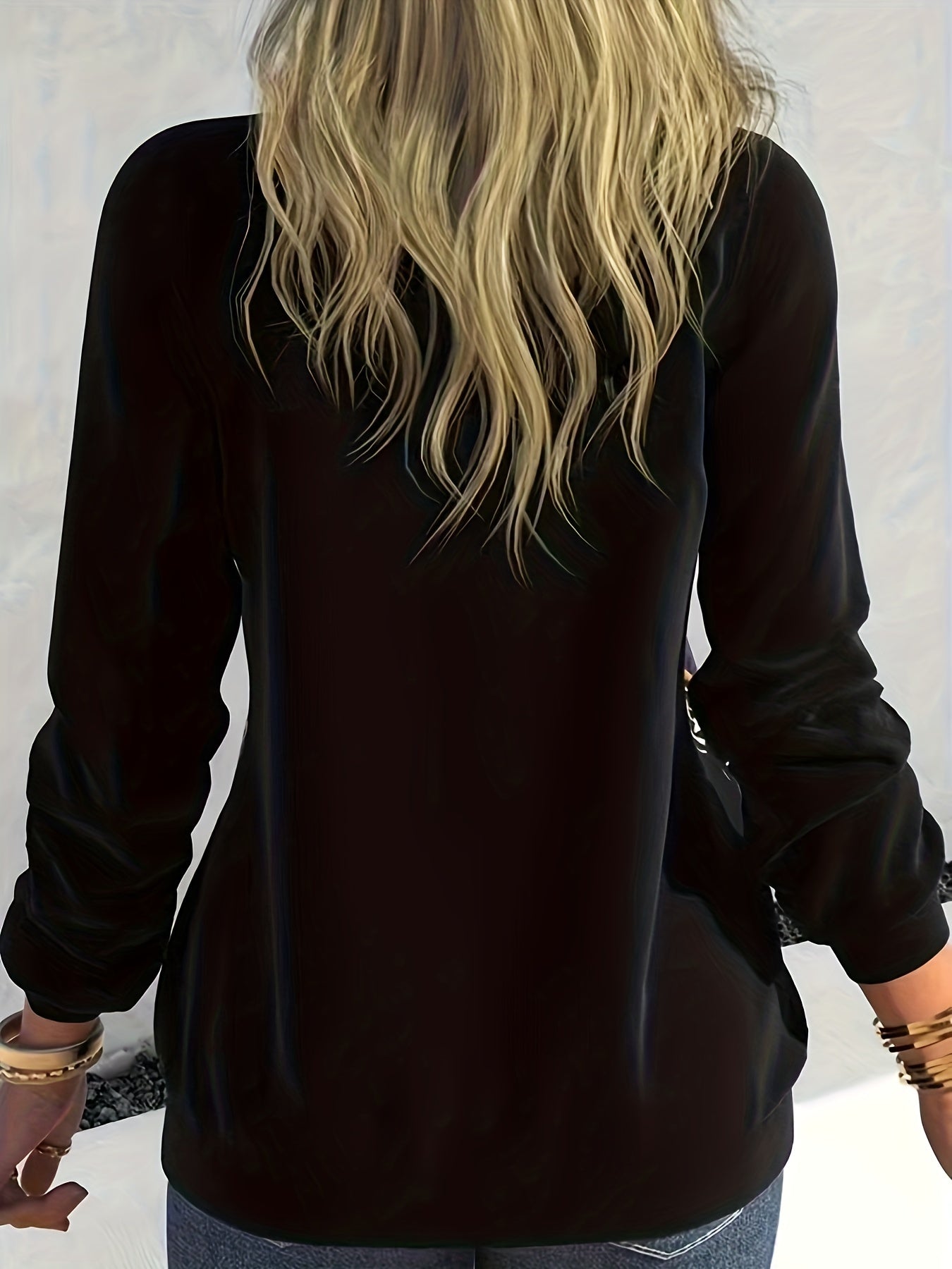 Halloween Sports Top Women's Plus Cat & Pumpkin Print Long Sleeve