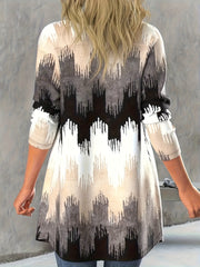  Colorblock Long Sleeve Open Front Cardigan