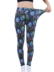Floral Print Yoga Pants High Waist Leggings
