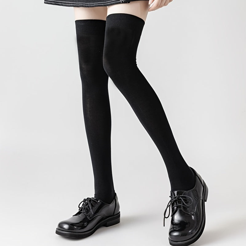 Warm Knee High Socks Soft Solid Women's Stocking