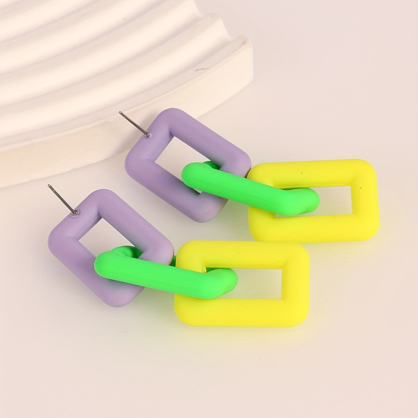 Colorful Chain Dangle Earrings Acrylic Jewelry Gift