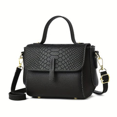 Small Snakeskin Embossed Crossbody Bag Women's Top Handle Purses