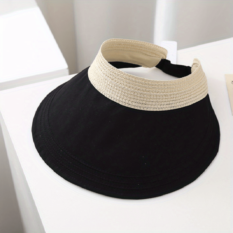Solid Wide Brim Visor Sun Hat for Women