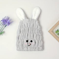 Cartoon Rabbit Hair Drying Cap Coral Velvet Hair Towel