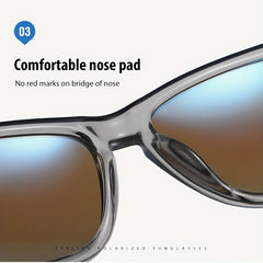 Polarized Square Sunglasses For Men UV400 Protection with Case and Cloth