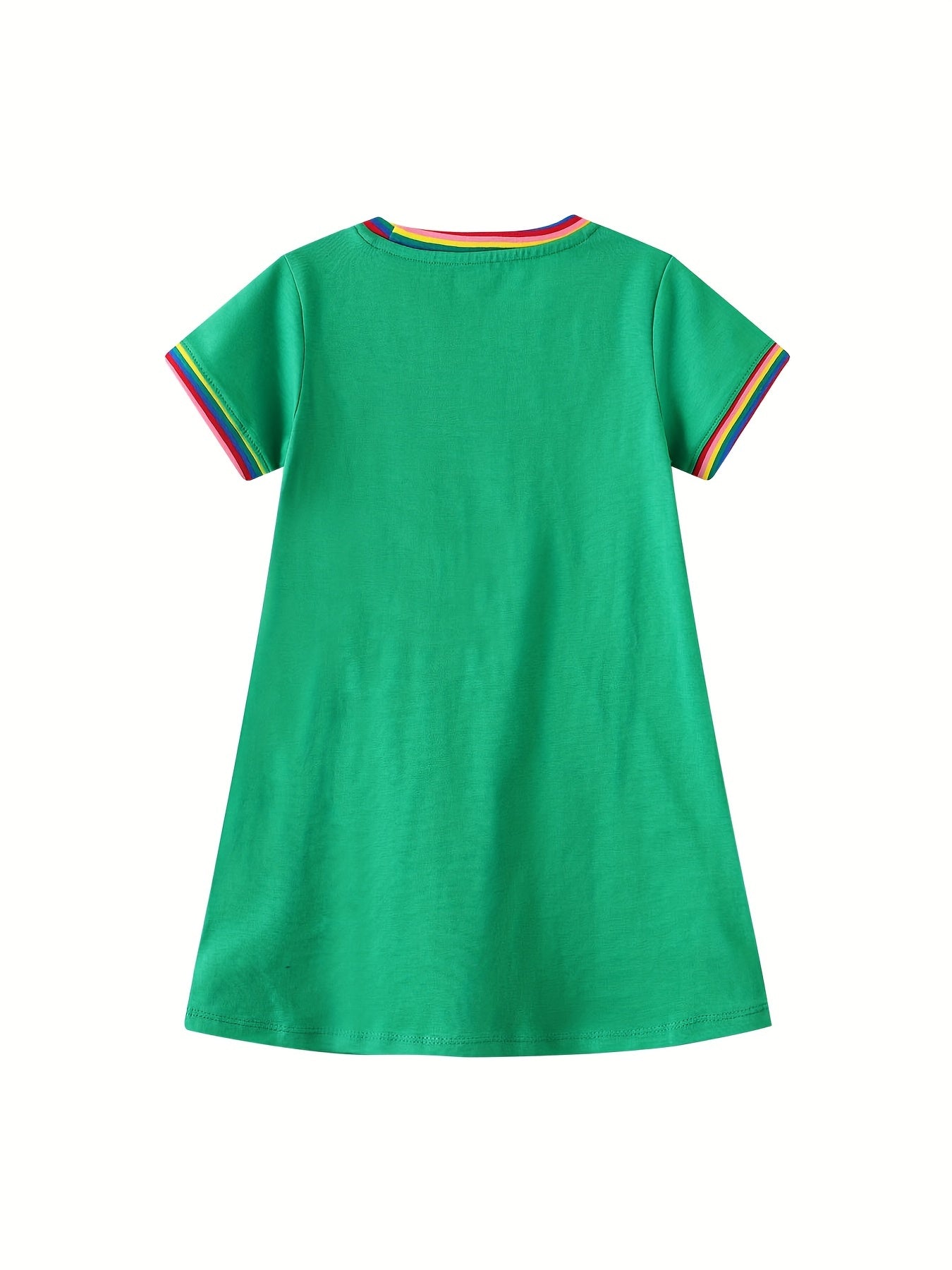 Toddler Girls Giraffe Embroidered Pocket Casual Dress