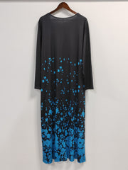  Floral Print Long Sleeve Maxi Dress