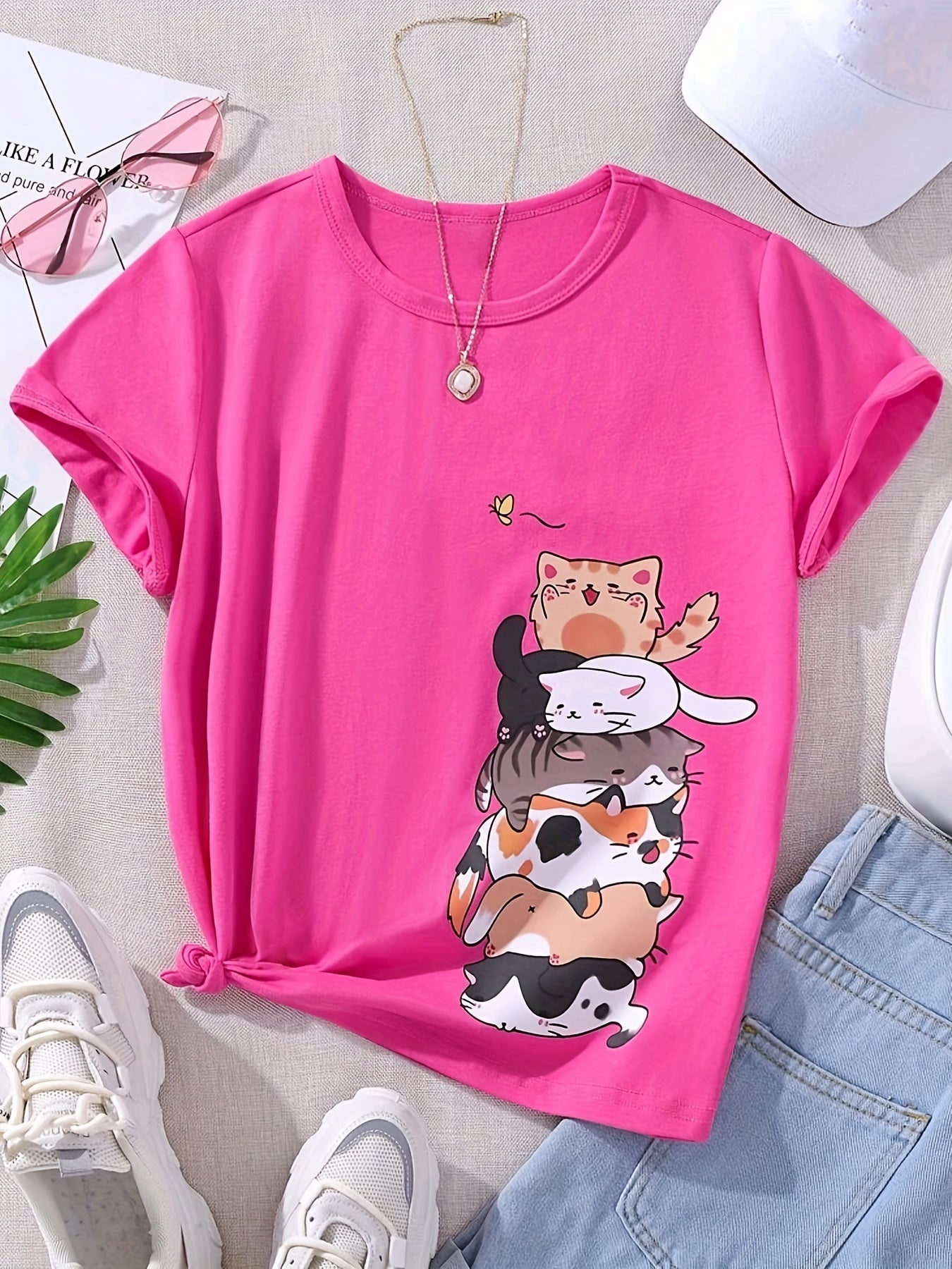 Cartoon 3D Graphic Baby Girl's T-shirt Blouse