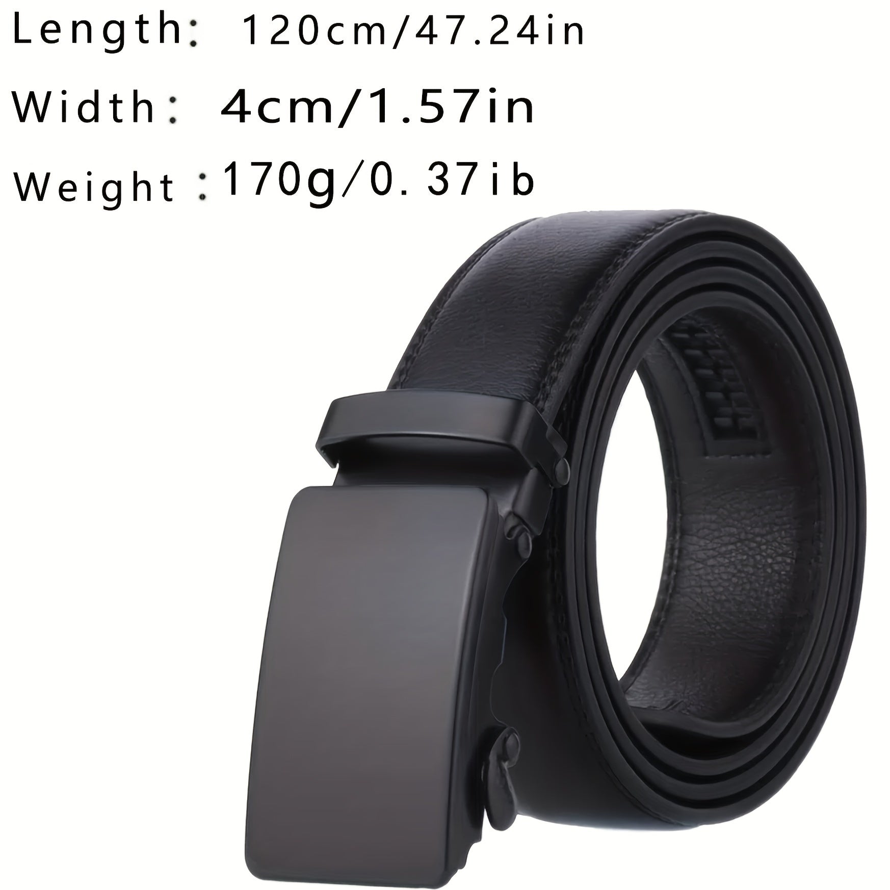 Men's Automatic Buckle Slider Belt Business Casual Leather Belt
