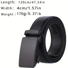 Men's Automatic Buckle Slider Belt Business Casual Leather Belt