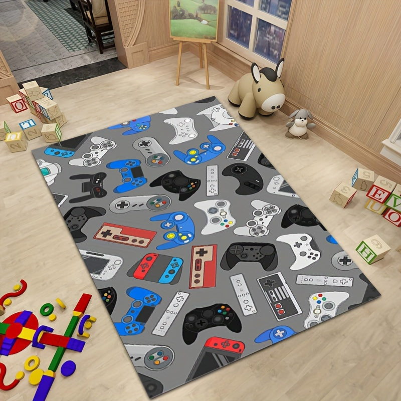 Game Controller Print Area Rug Anti-Skid Soft Carpet Washable Vintage Floor Mat