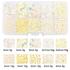 10 Grids Rice Bead Sequins Pearl Material Pack 1 Box