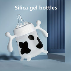 Silicone Newborn Baby Feeding Bottle Anti-fall Anti-flatulence Anti-choking