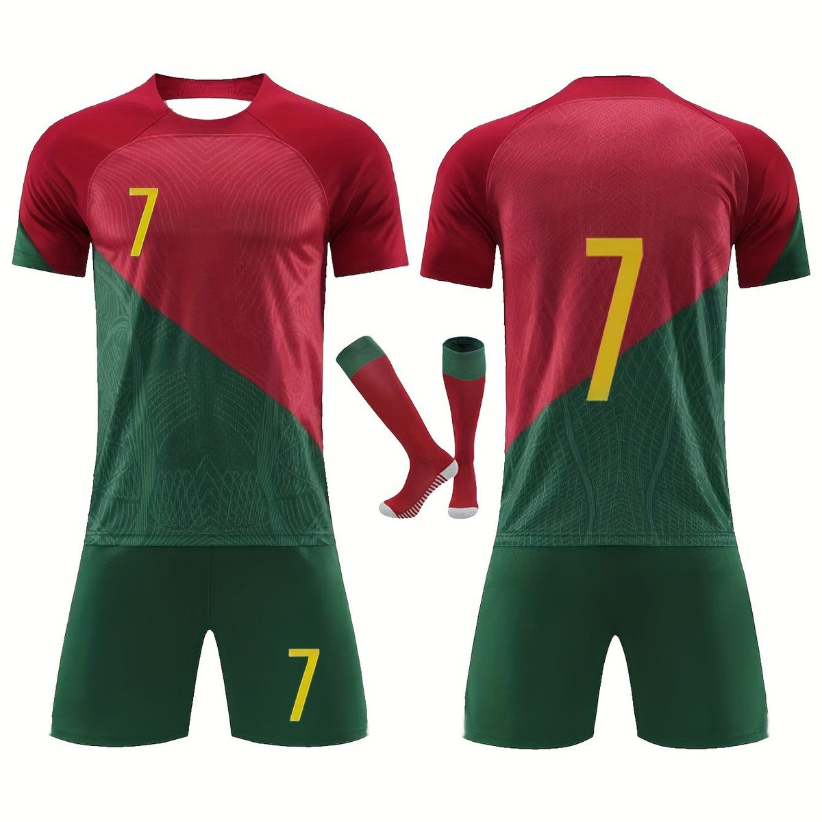 Youth Soccer Jersey No 7 T Shirt Set