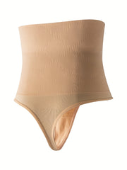 3pcs Seamless Shaping Thongs High Waist Tummy Control Panties