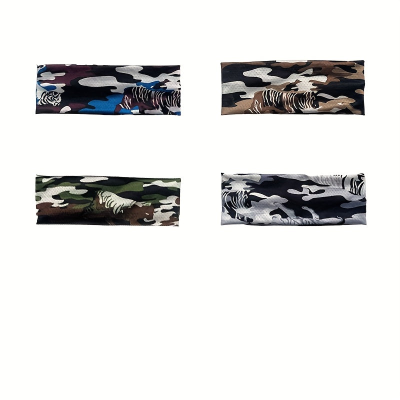 Men's Viscose Sports Headband Camouflage Elastic Hairband
