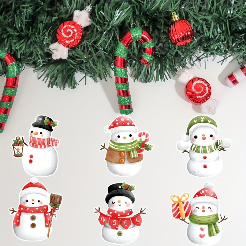6pcs Snowman Christmas Tree Ornaments - Cute Winter Decor