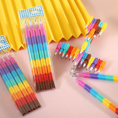 12PCS Colorful Stackable Pencil Party Favors for Kids Back to School Supplies