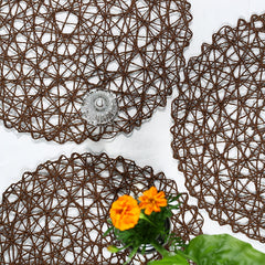 1pc Round Paper Placemat Home Living Room Decorative Mat