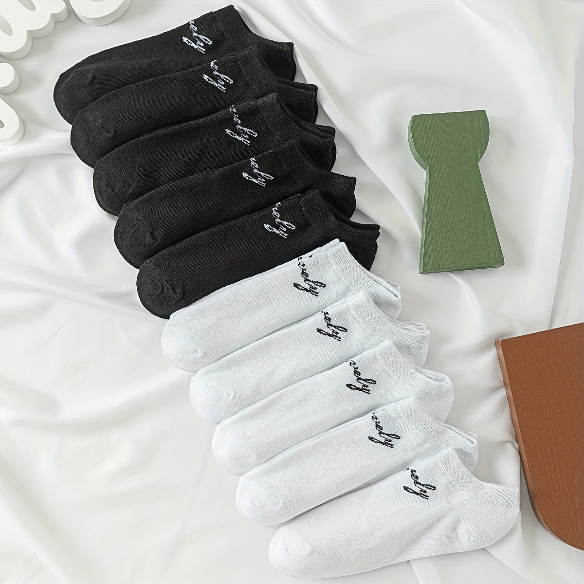 10 Pairs Letter Print Soft Ankle Socks Women's Stockings