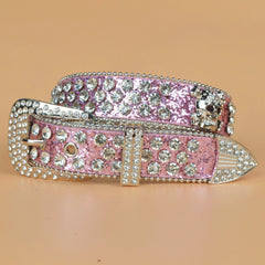 Rhinestone Skull Belt With Bling Stones For Couple