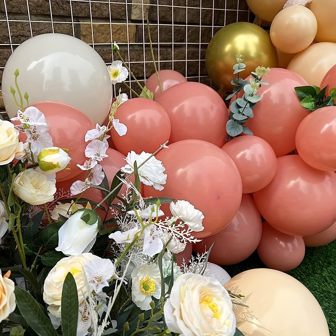 180pcs Matte Dusty Pink Peach Balloon Garland Arch Wedding Bridal Shower