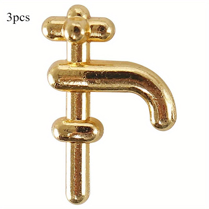 1:12 Mini Faucet Ornament for Dollhouse Decoration