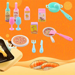 43pcs Dollhouse Accessory Set Small Food Tableware and Kitchen Decorations