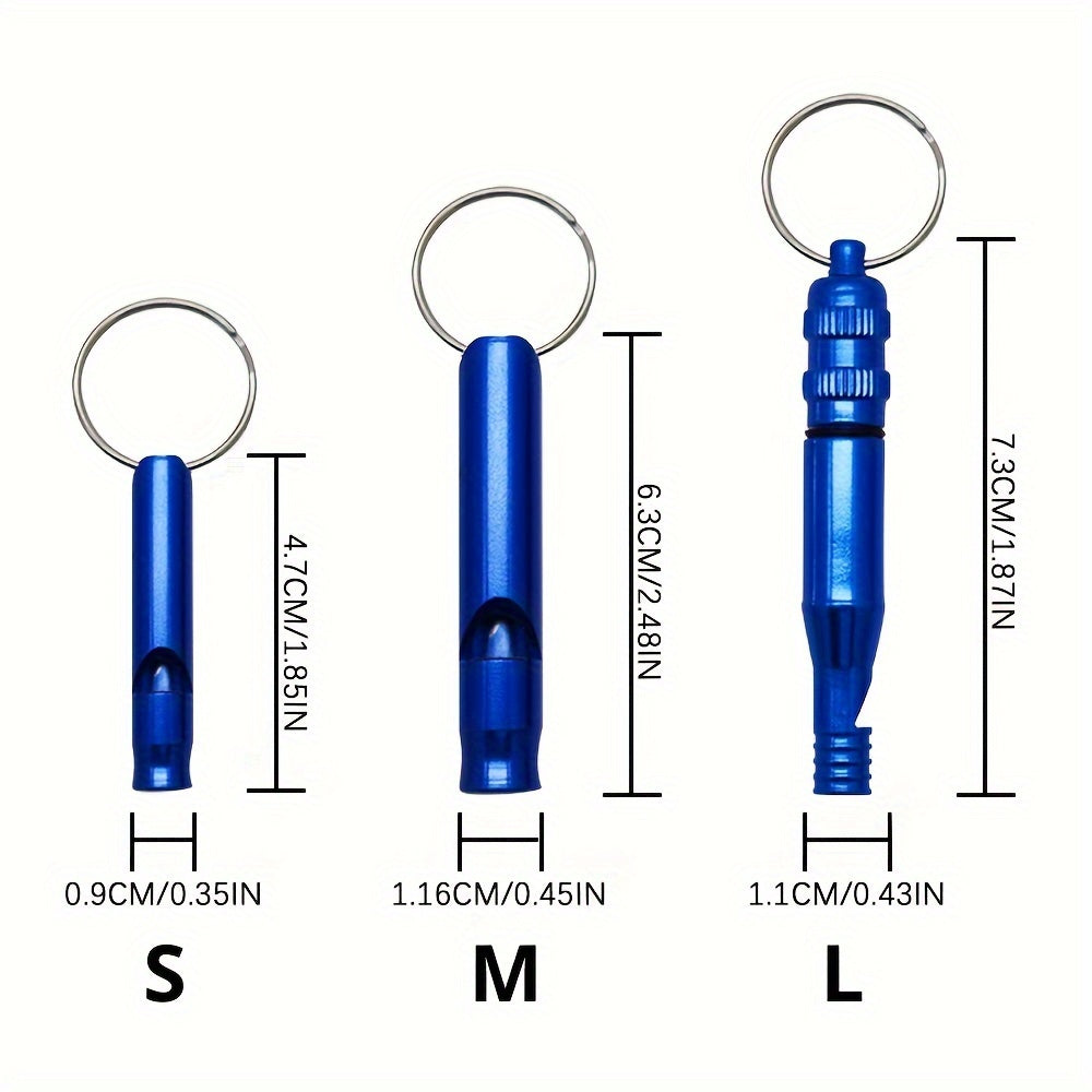 5PCS Outdoor Aluminum Whistle Keychain Pack