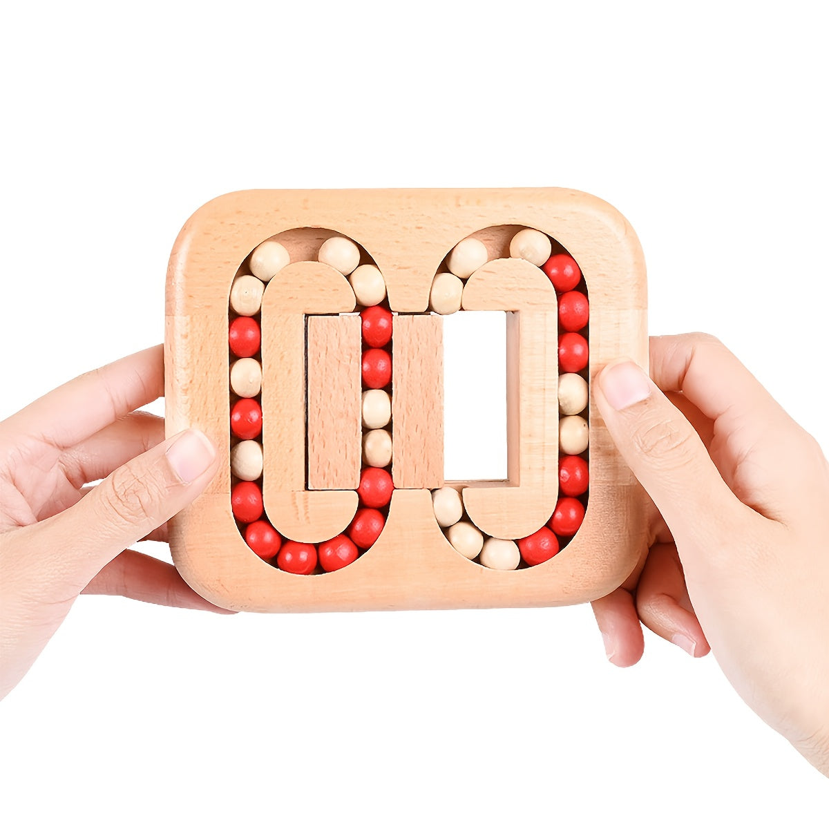 Wooden Bead Maze Game Puzzle Ring for Adults Brain Teaser Ball Track