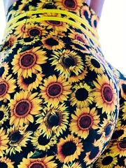 Sunflower Print Yoga Pants High Stretch Leggings Women's Activewear