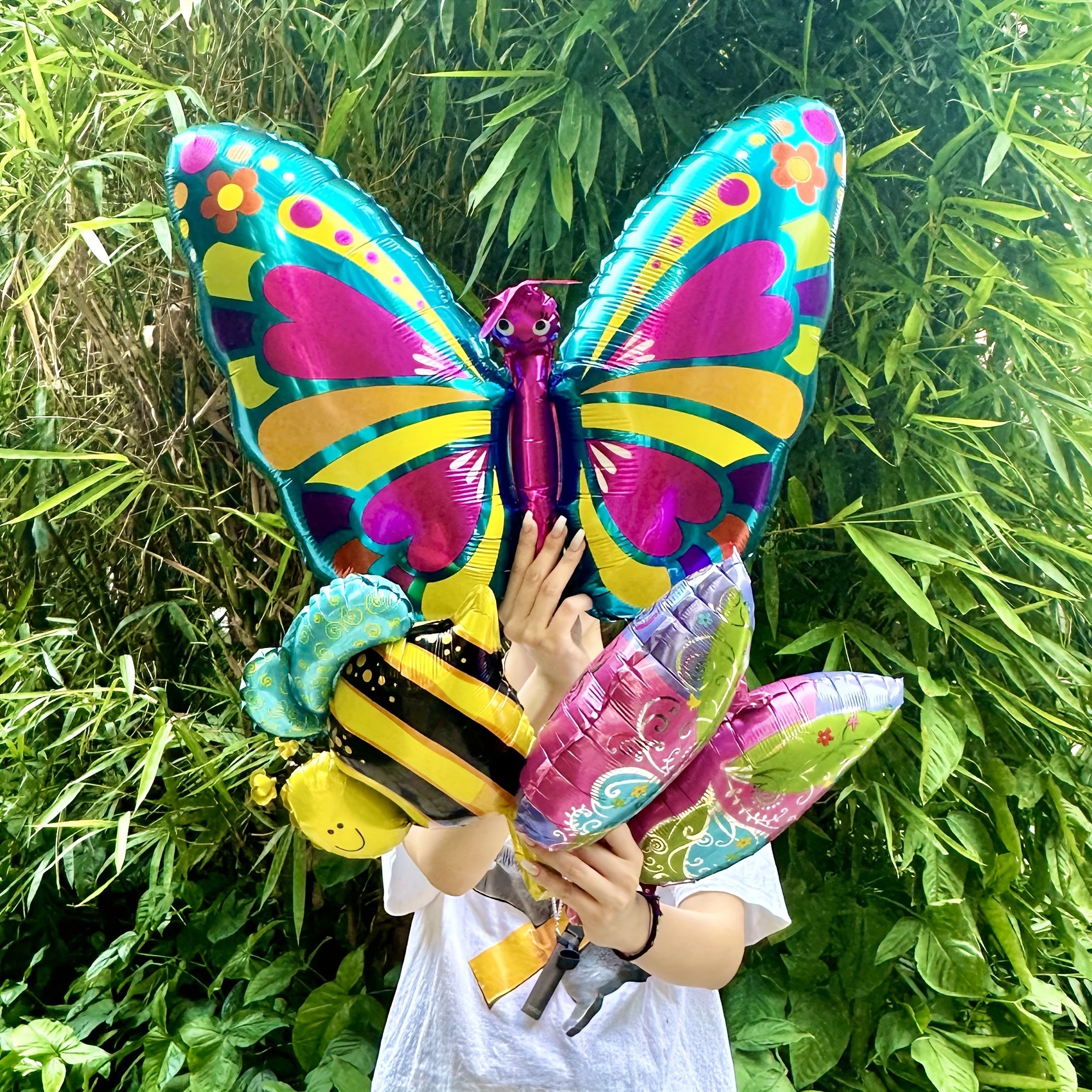 4pcs Butterfly Bee Children's Party Balloons Garden Decor