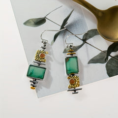 Vintage Geometric Drop Hook Earrings