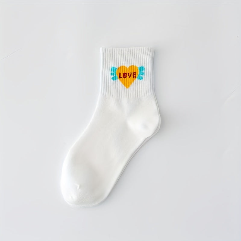 10 Pairs Cartoon Print Socks, Comfy & Mid Tube Women's Stockings