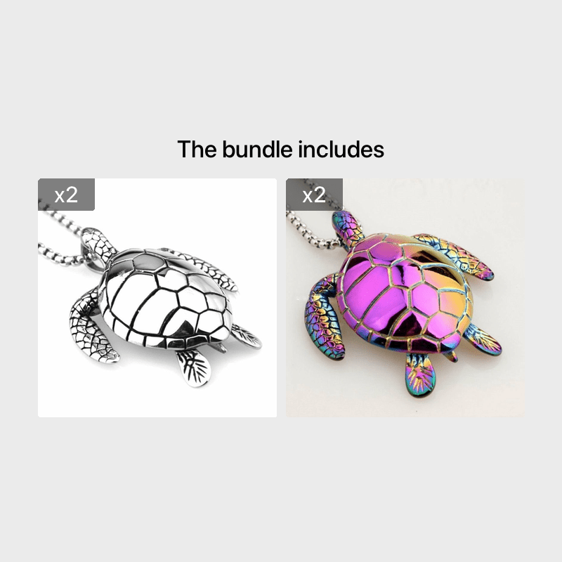 Men's Stainless Steel Turtle Pendant Necklace